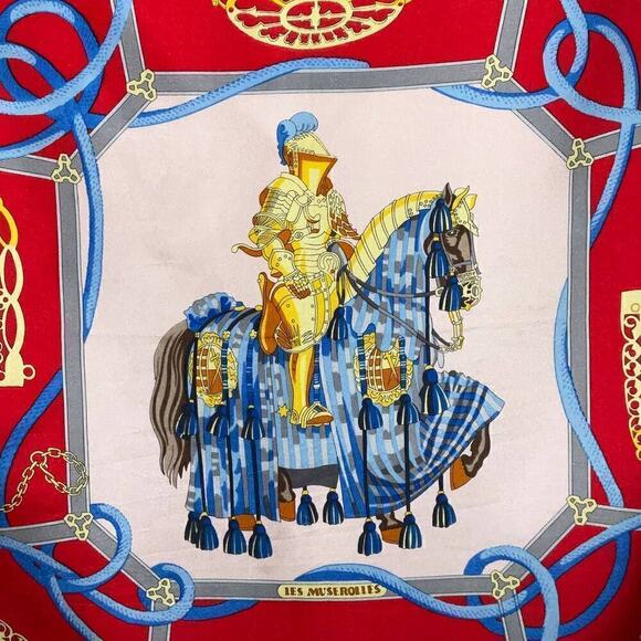 Hermès HERMES Vintage Les Muserolles Motif 90cm Square Silk Scarf - Picture 11 of 16